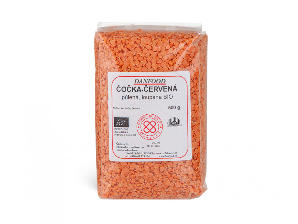 BIO čočka červená půlená 500 g